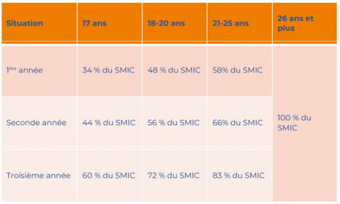 Grille salariale apprentissage