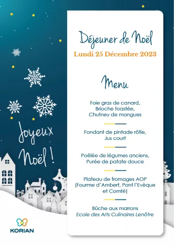 menu du 25 decembre