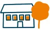 Pictogramme_établissement et arbre_orange