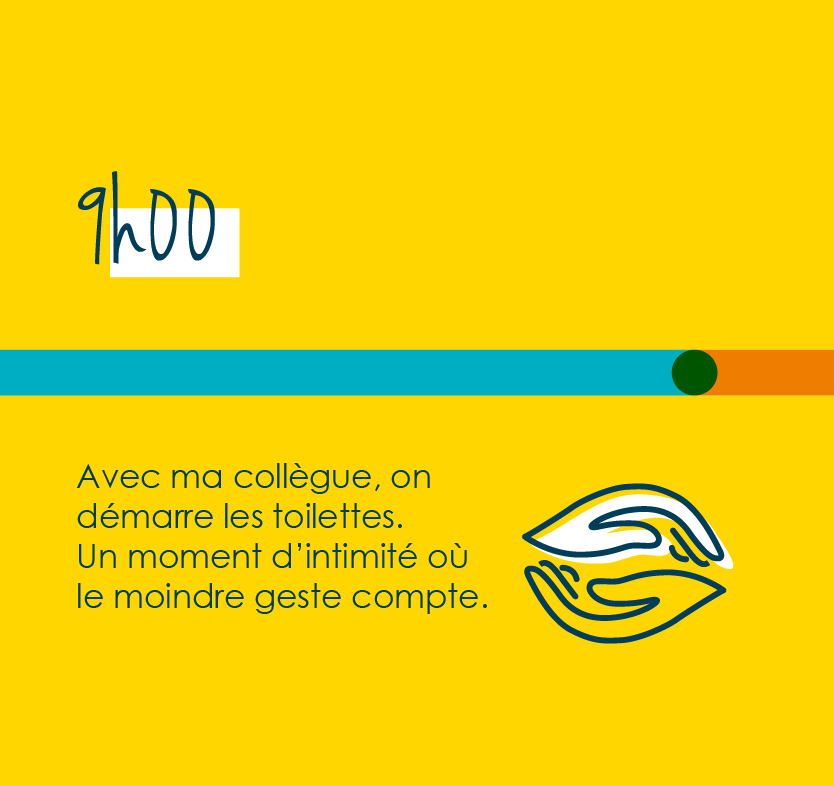 Avec ma collègue on démarre les toilettes : moment d'intimité où le moindre geste compte