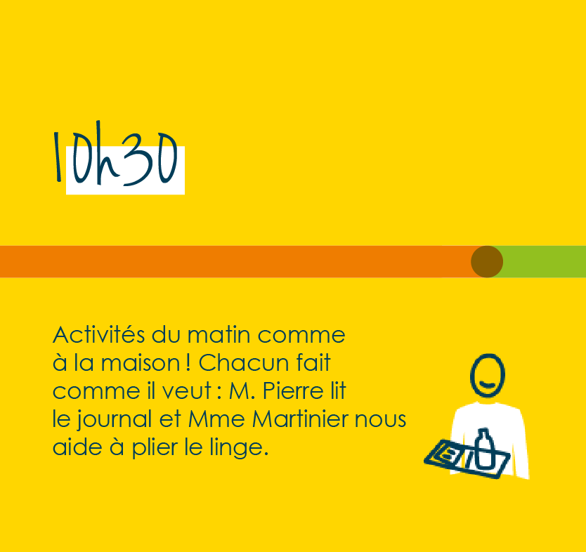 Activités du matin comme à la maison, chacun fait ce qu'il veut