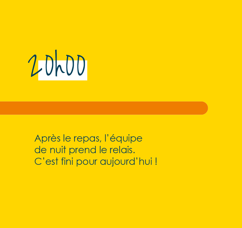 Après le repas, l'équipe de nuit prend le relais